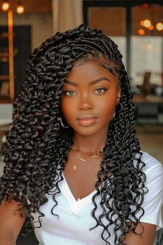 Curly Braid Styles For Black Women, Crochet Protective Styles, Knotless Crochet Braids, Crochet Braid Hairstyles, Jumbo Twists, Braided Hairstyles For Black Women Cornrows, Inspiration Pics