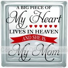 a big piece of my heart lives in heaven and he is my dad on glass block