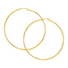 14k Yellow Gold Large Polished Hoop Earrings | Richard Cannon Jewelry Timeless Simplicity, Snap Back, Online Earrings, Gold Hoops, Gold Hoop, Gold Hoop Earrings, Personalized Jewelry, Chains Necklace, Wedding Rings Engagement