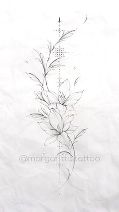 a drawing of flowers on paper with the word love written in it's center