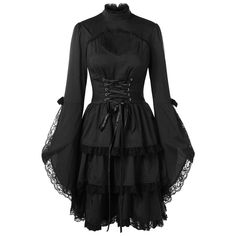 steampunk-gothic-dress Gothic Corset Dresses, Witchy Clothes, Black Dress Elegant, Witchy Dress, Fantastic Fashion, Presents Ideas, Steampunk Dress, Witch Dress, Punk Dress