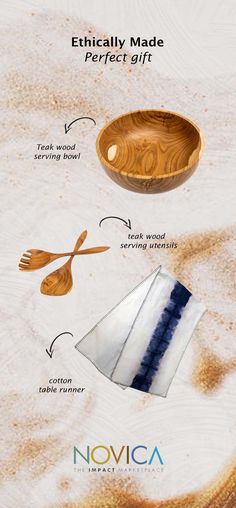 the instructions for how to make a wooden bowl with spoons and spatulas