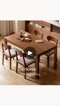 a kitchen table with chairs around it and the words kitchen dining 2013 written in white