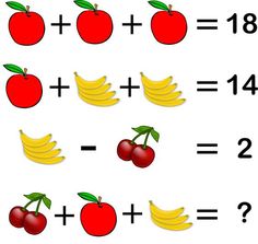 an addition worksheet with apples and bananas