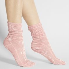 Darner Blush Pink Crushed Velvet socks Orange Knee High Socks, Ankle High Socks, Pink Ideas, Fantastic Fashion, Velvet Socks, Mesh Socks, Pink Socks, Lace Socks, Fame Dr