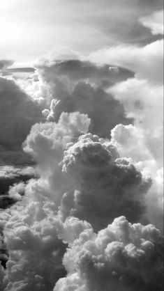 black and white photograph of clouds in the sky