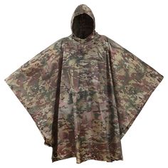 PRICES MAY VARY. MULTI-USE PONCHO: Stay dry under extreme conditions with this versatile rain poncho that features multiple ways to protect you from the outdoors and provide comfort while camping, hiking, hunting, fishing, marine, or in dire emergency survival situations. MILITARY SPEC CONSTRUCTION: Based on field gear technology used by the US Military, this poncho is crafted from 210T high density Rip-Stop Polyester with polyurethane coated fabric that achieves an outstanding 3000mm water resi Hunting Face Paint, Emergency Tent, Poncho Liners, Military Poncho, Bivy Tent, Blanket Jacket, Rain Poncho, Juice Recipes, Outdoor Survival