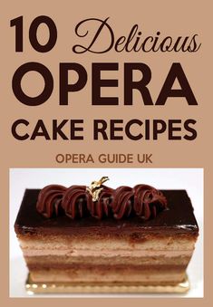 the cover of 10 delicious opera cake recipes