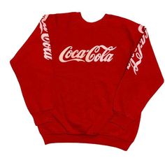 "Coca-Cola Vintage 80s Red Crewneck Pullover Sweatshirt Streetwear sportswear 3 sided Coke branded 50/50 cotton poly sweatshirt by Hugger / great pre owned condition , natural fading of print / tagged size Large , fits medium / Please check all measurements before purchasing 21\" pit to pit / 26\" shoulder to bottom / 22\" sleeve FREE USA SHIPPING" Red Letter Print Sweatshirt For Streetwear, Casual Red Crew Hoodie, Red Graphic Sweatshirt For Sports Events, Red Graphic Print Sweatshirt For Sports Events, Red Cotton Sweats For Streetwear, Vintage Red Hoodie For Streetwear, Red Varsity Sweatshirt With Graphic Print, Red Retro Long Sleeve Sweatshirt, Retro Red Long Sleeve Sweatshirt