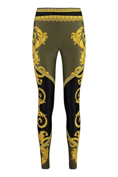 78% Nylon, 22% Elastane Womens Printed Leggings, Versace Print, Barbour Steve Mcqueen, Versace Couture, Luxury Dress, Versace Jeans, Short Leggings, Gianni Versace, Yoga Wear