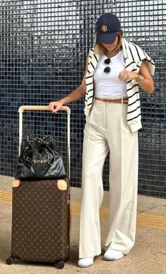 Elegantes Party Outfit, Chic Airport Outfit, Airplane Outfits