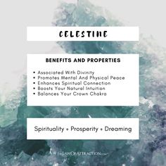 Celestine-healing-crystals Aquarius And Capricorn, Celestine Crystal, Crystal Alter, What Is Healing, Virgo Aquarius, Desert Rose Crystal, Manifest Health, Growing Wealth