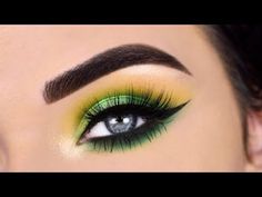 Green Eye Makeup Tutorial, Makeup Verde, Green Eye Makeup, Green Eyeshadow Look, Bright Eye Makeup, Bold Eye Makeup, Dramatic Eye Makeup, Green Makeup, Green Eye