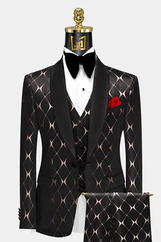 Black and Rose Gold Tuxedo Rose Gold Tuxedo, Rose Gold Suit, Latest Suit Styles, Gold Tuxedo, Tuxedo Prom, Smith Wedding, Gold Suit, Green Tuxedo, Prom Tuxedo