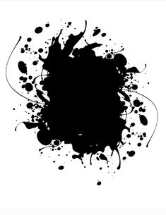 black ink splattered on white paper