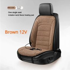 the seat cover is brown and has black stitching on it, with one single seat in