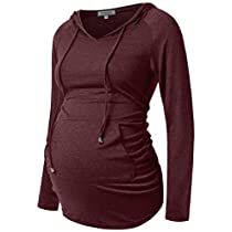 Check this out! Layering Sweatshirts, Cute Maternity Shirts, Maternity Hoodie, Long Sleeves Shirts, Maternity Activewear, Maternity Tunic, Casual Long Sleeve Shirts