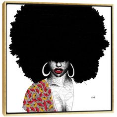 an illustration of a woman with large afros on her head and the words, i love