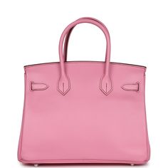 This Birkin is in Bubblegum epsom leather with palladium hardware and has contrast stitching, front flap, two straps with center toggle closure, clochette with lock and two keys, and double rolled handles.The interior is lined with Bubblegum chevre and has one zip pocket with an Hermes engraved zipper pull and an open pocket on the opposite side.Collection: N squareOrigin: FranceCondition: Pre-owned; Excellent to Mint - This bag retains its shape. The exterior leather is clean with no signs of wear. There's no plastic on the hardware, resulting in visible scratches. More moderate scratching to turnlock and hardware feet. The interior leather is clean with no signs of wear. Due to age of bag, there is a slight odor to leather interior.Accompanied by: Hermes(damaged) box, dustbag, clochette, Classic Pink Epsom Leather Bag, Rectangular Togo Leather Bag, Formal Togo Leather Bags, Togo Leather Bags With Silver-tone Hardware, Timeless Pink Leather Bag, Birkin 30, Hermes Birkin 25, Hermes Birkin 30, Birkin 25