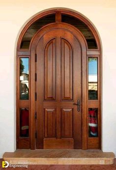 Top 45 Beautiful And stylish Wooden Door Design Ideas - Engineering Discoveries Mahogany Exterior Doors, Church Doors, Traditional Front Doors, Beautiful Front Doors, Custom Wood Doors, French Doors Exterior, Wooden Main Door Design, Mahogany Doors, Wooden Main Door