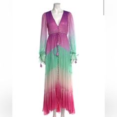 Beautiful Colorful Lightweight Long Maxi Dress With Tags Lavender Long Sleeve Beach Dress, Purple Long Sleeve Maxi Dress For Beach, Lavender Long Sleeve Maxi Dress For Summer, Bohemian Lavender V-neck Maxi Dress, Lavender V-neck Bohemian Maxi Dress, Purple Long Sleeve Beach Midi Dress, Purple Long Sleeve Midi Dress For Beach, Lavender Long Sleeve Midi Dress For Summer, Rococo Sand