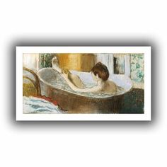 a painting of a woman in a bathtub