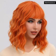 Brand New! Bought For A Bachelorette And Never Wore. Bob Wigs With Bangs Water Wave Shot Wig 16 Inch Deep Wave Heat Resistant Fiber Synthetic Wigs For Women Daily Used Bangs And Bob, Deep Wave Hair, Short Wavy Bob, Medium Curls, Fashion Wigs, Short Curly Wigs, Wavy Wig, High Quality Wigs, Hair With Bangs