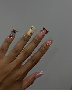 Brown Acrylic Nails, Acrylic Nail Shapes, Spring Acrylic Nails, Drip Nails, Glamour Nails, Dope Nail Designs