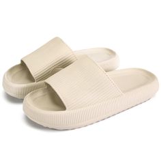 PRICES MAY VARY. 【Super Soft & Lightweight】Latest Technology-Super Soft Home Slippers use ultra rebound soles to make you feel like you are stepping on the cloud, giving you a sense of cloud feet, And Lightweight material is more comfortable than rubber slippers / sandals. 【Thick Sole Design】Different from other plastic home slippers, this pair of massage slippers use about 1.6 inch - 4cm thick sole, which makes you taller and more wear-resistan. 【Double Anti-Slip】The interior of cloud Slippers Cloud Slippers, Pillow Slides, Soft Sole Slippers, Indoor Slides, Rubber Slippers, Cloud Cushion, Shower Shoes, Shower Bathroom, Beauty Finds