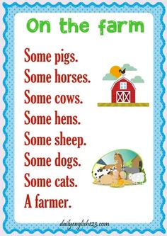 a cross stitch pattern with words on the farm