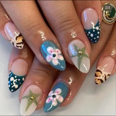 nails, acrylic nails, almond shape, fall nails Nail Ideas August, Messy Nails, Groovy Chick, Acrylic Nail Shapes, Nails Yellow, Spring Acrylic Nails, Nail Time, Nails Now, Summery Nails