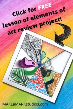 an art project with the title click for free lesson of elements of art review project