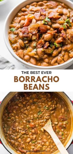 the best ever borracho beans in a pot