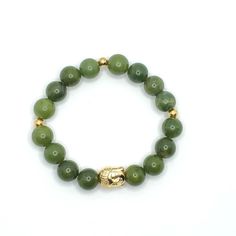 Genuine Jade 8mm Beads, 14k Gold Plated Beads, Golden Buddha Head Bracelet Length Is Approx 6 In I Can Adjust Upon Request Everyday Jade Beaded Bracelets With Round Beads, Everyday Jade Jewelry With 8mm Beads, Everyday Green Stretch Bracelet With 8mm Beads, Everyday Jade Bracelets With Round Beads, Everyday Green Jewelry With 8mm Beads, Clear Crystal Bracelet, Michael Kors Bracelet, Toggle Clasp Bracelet, Golden Buddha