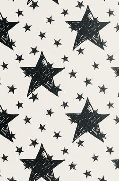 black and white drawing of stars in the sky