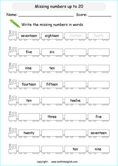 the missing numbers worksheet for kids to practice their handwriting and number recognition skills