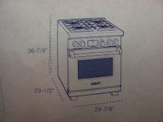 the drawing shows an oven with two burners