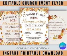 the fall and thanksgiving church event flyer