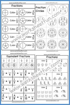 worksheet for fraction numbers and fractions