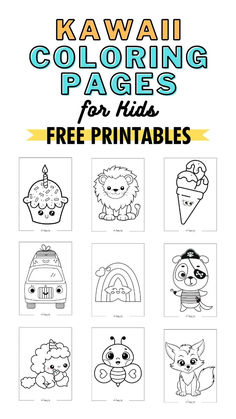 the kawaii coloring pages for kids with free printables to color on