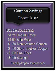 coupon savings formula 2 with the price tag for $ 1, 250 and two other items