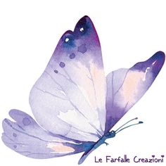 a watercolor painting of a purple butterfly