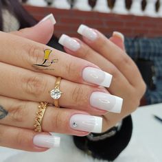 French Pedicure, Nail Board, Square Acrylic Nails, Manicure E Pedicure, Jewelry Trends, Pretty Nails, Acrylic Nails