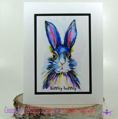 a card with an image of a rabbit on it