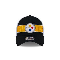 The Pittsburgh Steelers Banded 39THIRTY Stretch Fit Cap features an embroidered Steelers logo at the front panels with a team wordmark at the rear. Additional details include a mesh stretch fit and a gray undervisor. Steelers Logo, All Nfl Teams, Nfl Arizona Cardinals, West Michigan, Tampa Bay Rays, Oakland Athletics, Fitted Caps, Atlanta Falcons, Texas Rangers