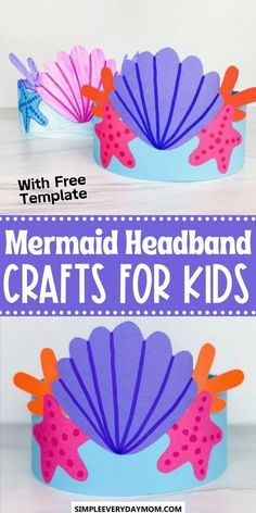 mermaid headband crafts for kids with free template