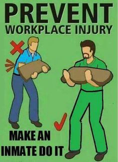 an image of two men carrying boxes with the words prevent workplace injury make an immediate do it