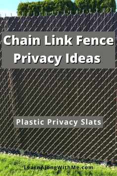 Chain link fence privacy solutions - plastic privacy slats like this can do a good job of covering up your chain link fence if installed properly.  
This homeowner did a good job of installing these privacy slats. The top and bottom of the slats are nice and level. It gives the fence a clean, private and uniform look. 
This is just one of the chain link fence cover up ideas featured in our article of 8 privacy solutions for chain link fences. Chain Length Fence Privacy, Chain Link Fence Cover Up, Metal Fence Privacy Ideas, Cover Fence Ideas, Privacy For Chain Link Fence, How To Make Chain Link Fence Private, Chain Link Fence Privacy Ideas