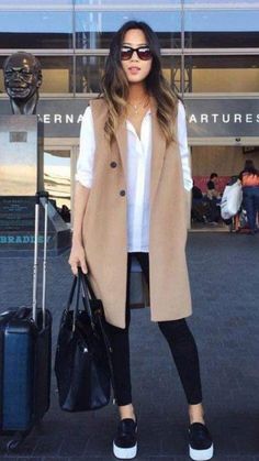 Sleeveless Blazer, Long Vests, Vest Outfits, Outfits Casuales, Look Fashion, Work Outfit, Chic Outfits