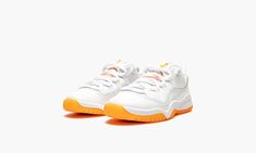 The Jordan 11 Low PS “Bright Citrus” is the preschool version of the colorway of Michael Jordan’s eleventh signature shoe that was originally released in 2001.  One of the first non-original Air Jordan 11 colorways, the “Bright Citrus,” or just “Citrus” as it was known when it debuted, was also one of the first women’s-exclusive Air Jordan colorways to release when it did so as part of Jordan’s “Retro+” campaign.  The collection saw classic Jordan models appear as “lifestyle” shoes in new materi Retro Campaign, Original Air Jordans, Kids Jordan, Jordan 11 Low, Jordan Model, Jordan 11 Retro Low, Lifestyle Shoes, Jordan 11 Retro, Air Jordan 11